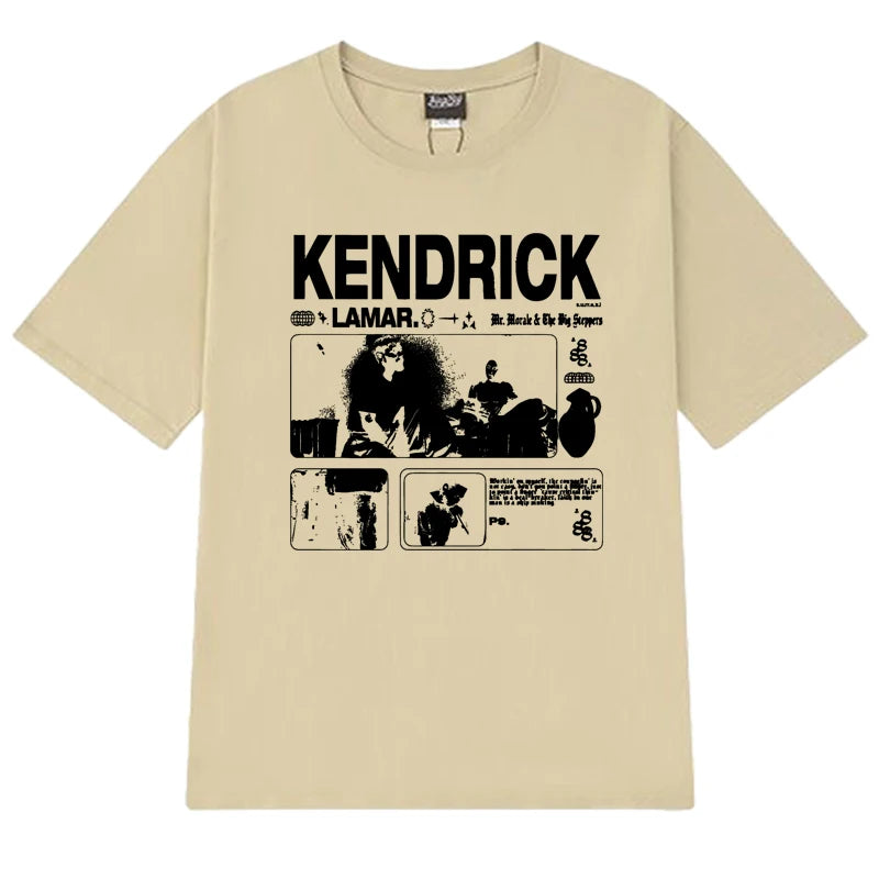 Men’s Kendrick Lamar Graphic T-Shirt: Short Sleeve Hip Hop Streetwear Concert Tee