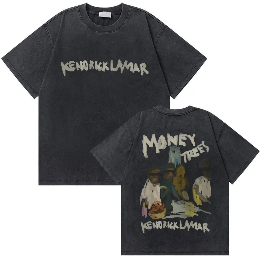 Washed Vintage Kendrick Lamar T-Shirt: Bold Hip Hop Streetwear Featuring “Money Trees” Design #1