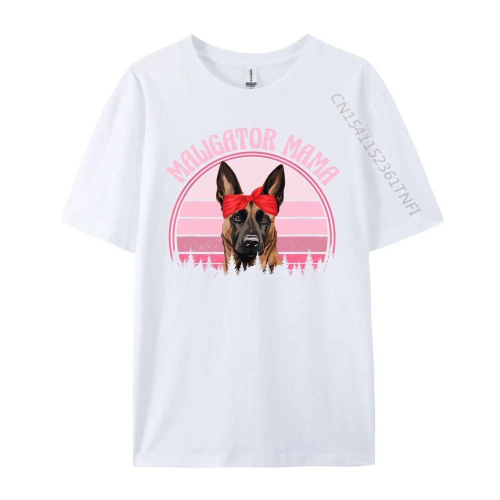 Women’s “Maligator Mama” Belgian Malinois Graphic T-Shirt: Short Sleeve Dog Lover Top