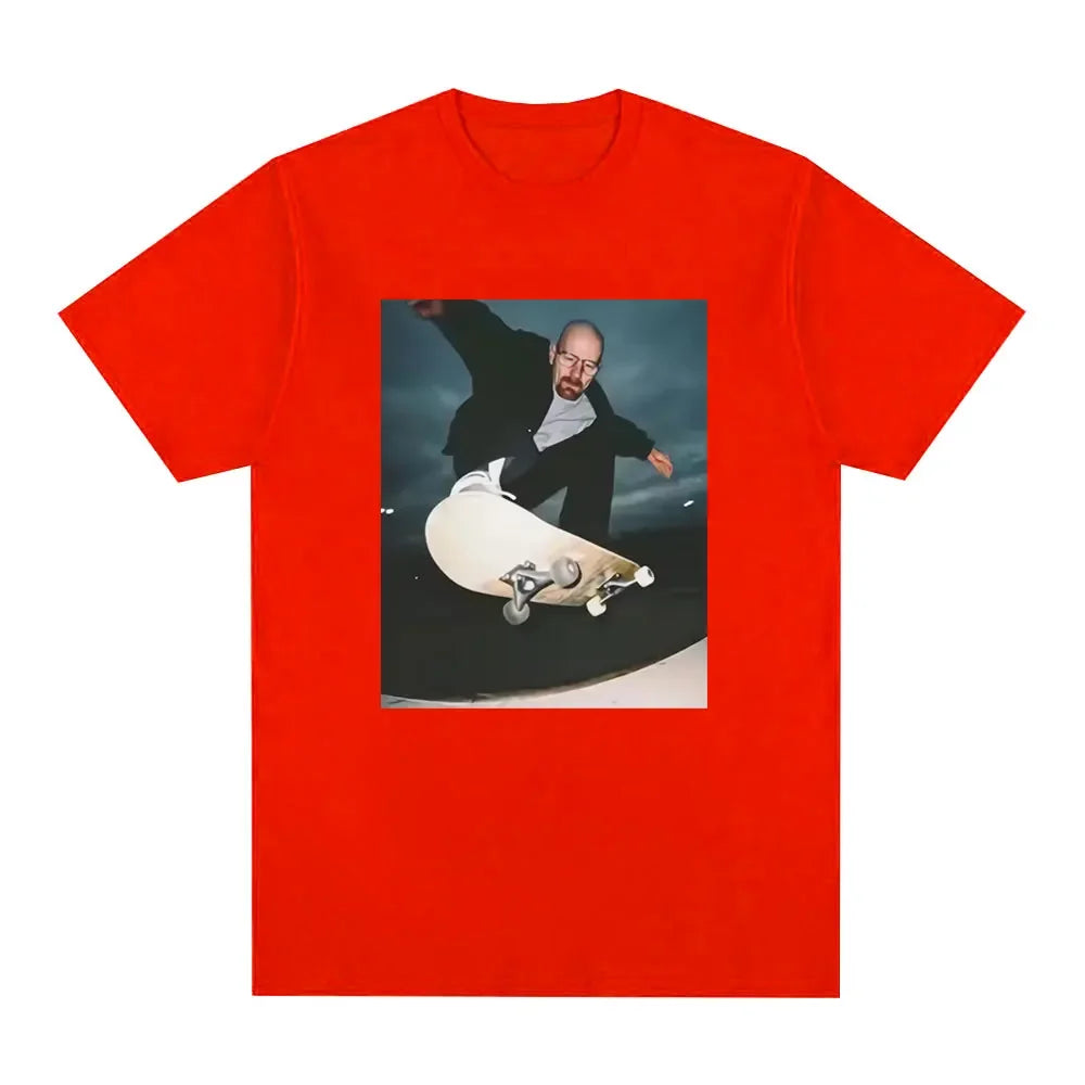 Men’s Skateboarding Man in Suit Graphic T-Shirt: Short Sleeve Funny Streetwear Top