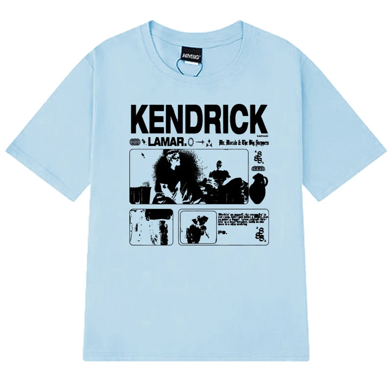 Men’s Kendrick Lamar Graphic T-Shirt: Short Sleeve Hip Hop Streetwear Concert Tee