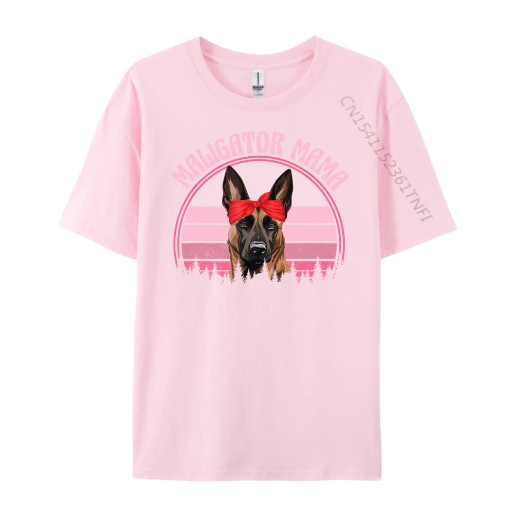 Women’s “Maligator Mama” Belgian Malinois Graphic T-Shirt: Short Sleeve Dog Lover Top