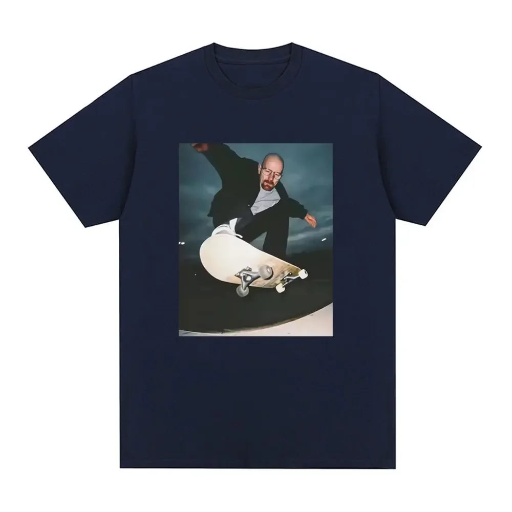 Men’s Skateboarding Man in Suit Graphic T-Shirt: Short Sleeve Funny Streetwear Top
