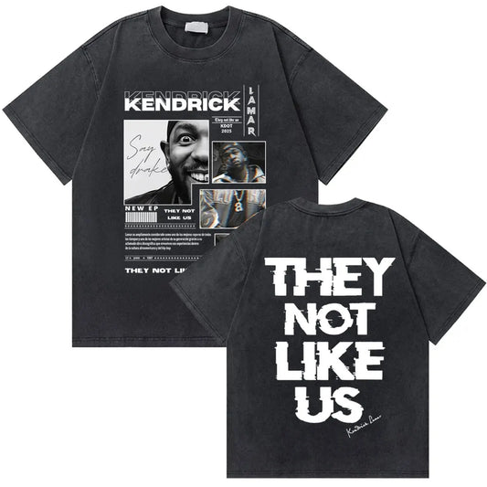 Washed Vintage Kendrick Lamar T-Shirt: Bold Hip Hop Streetwear Featuring “They Not Like Us” Design #1