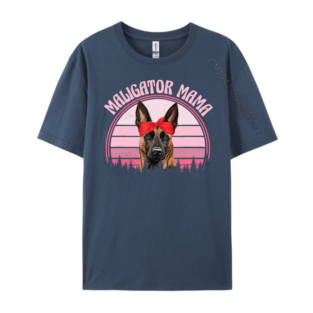 Women’s “Maligator Mama” Belgian Malinois Graphic T-Shirt: Short Sleeve Dog Lover Top