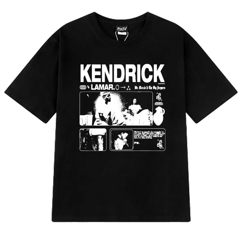 Men’s Kendrick Lamar Graphic T-Shirt: Short Sleeve Hip Hop Streetwear Concert Tee