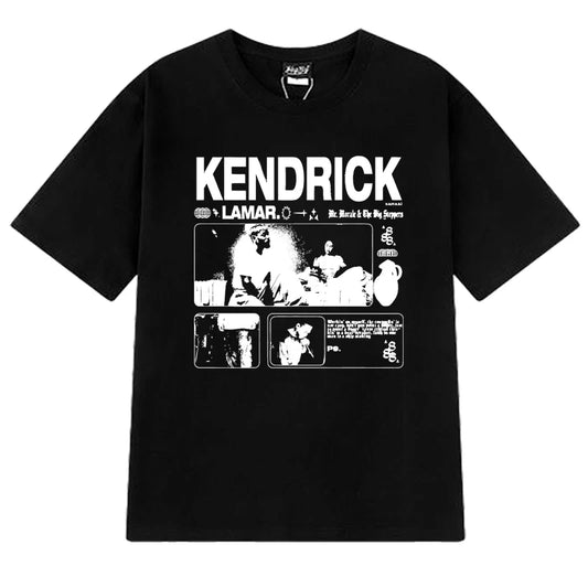 Men’s Kendrick Lamar Graphic T-Shirt: Short Sleeve Hip Hop Streetwear Concert Tee