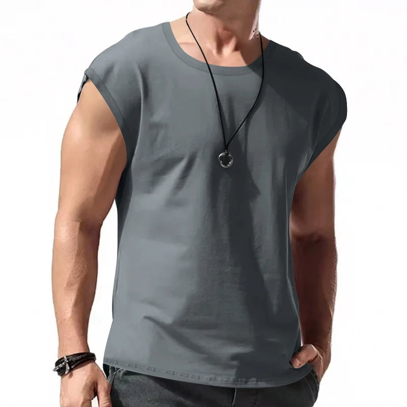 Men’s Sleeveless Summer Sports Tank Top – Casual Loose Fit, Lightweight & Breathable Vest for Training or Leisure