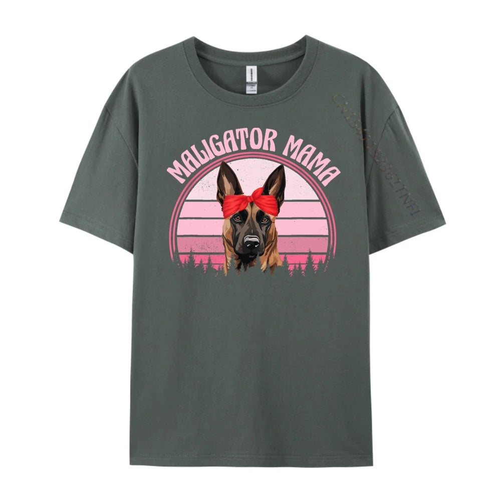 Women’s “Maligator Mama” Belgian Malinois Graphic T-Shirt: Short Sleeve Dog Lover Top
