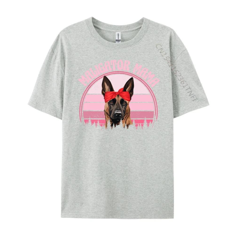 Women’s “Maligator Mama” Belgian Malinois Graphic T-Shirt: Short Sleeve Dog Lover Top