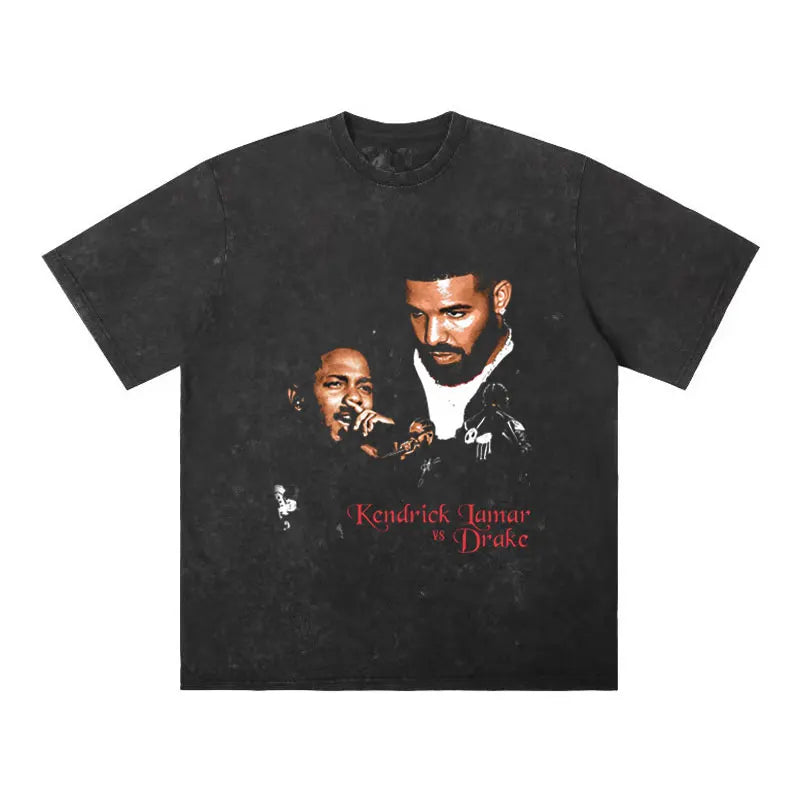 Drake & Kendrick Lamar Concert Graphic Tee for Men: Bold Hip Hop Streetwear with Tour Back Print