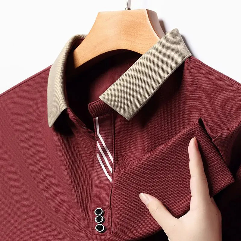 Men’s Two-Tone Polo Shirt: Short Sleeve Casual Top with Contrast Collar