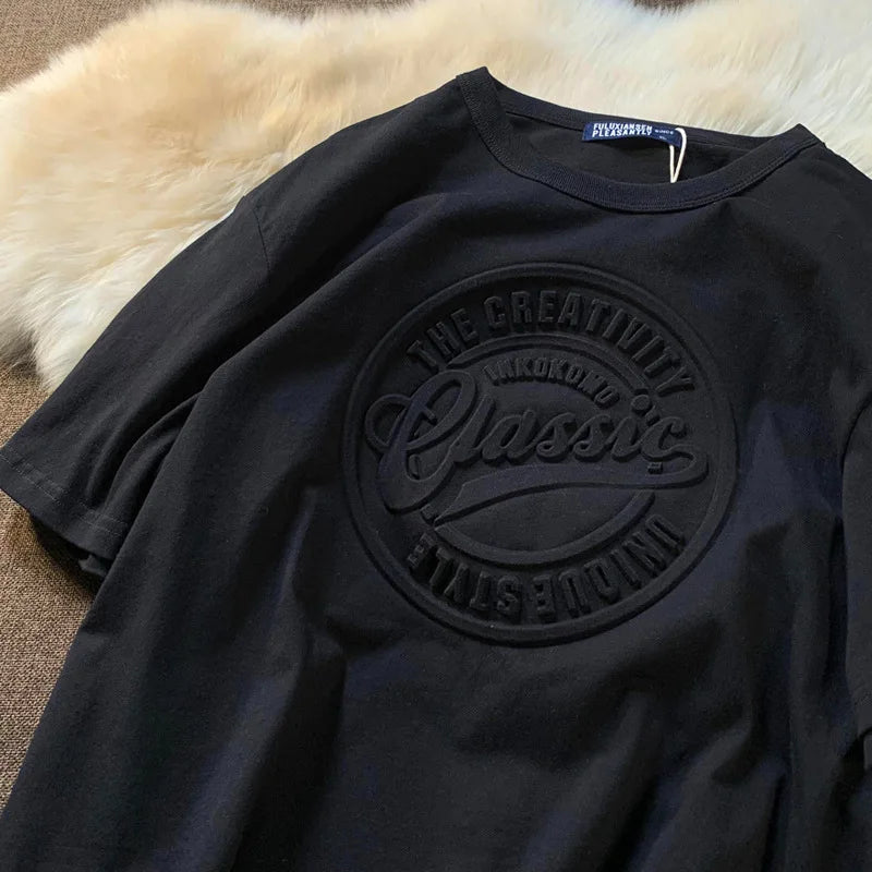 Vintage 3D Steel Seal Graphic T-Shirt: A Bold Statement Piece for Summer Streetwear Vibes