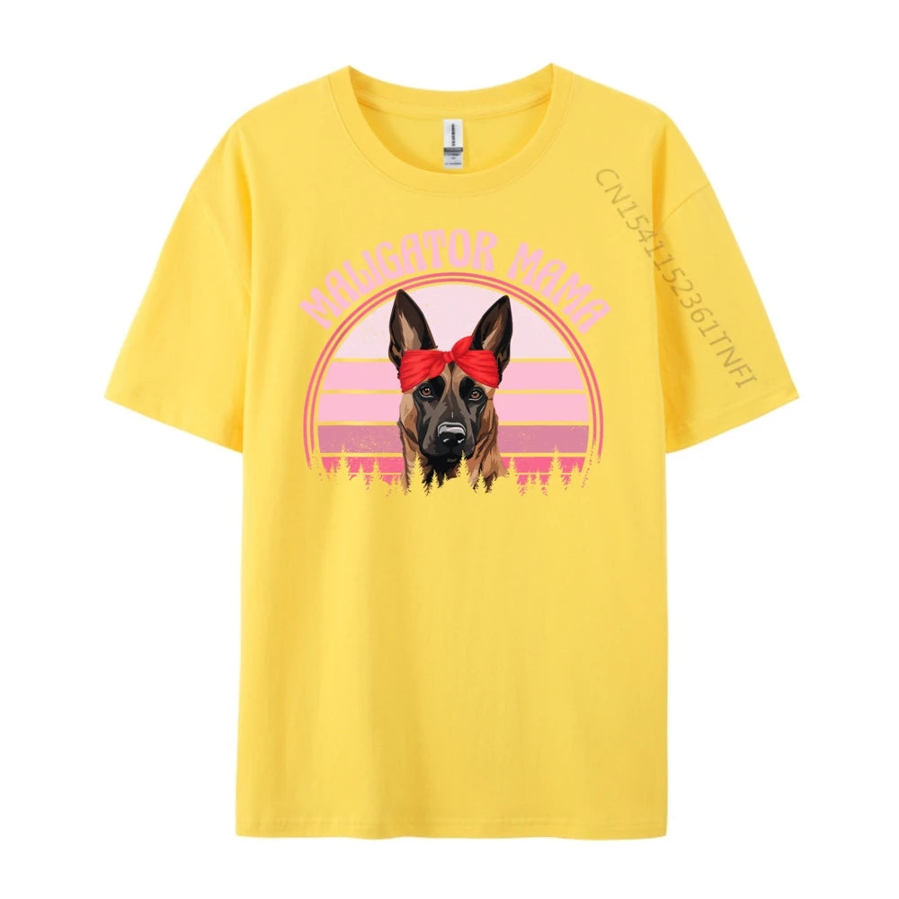 Women’s “Maligator Mama” Belgian Malinois Graphic T-Shirt: Short Sleeve Dog Lover Top
