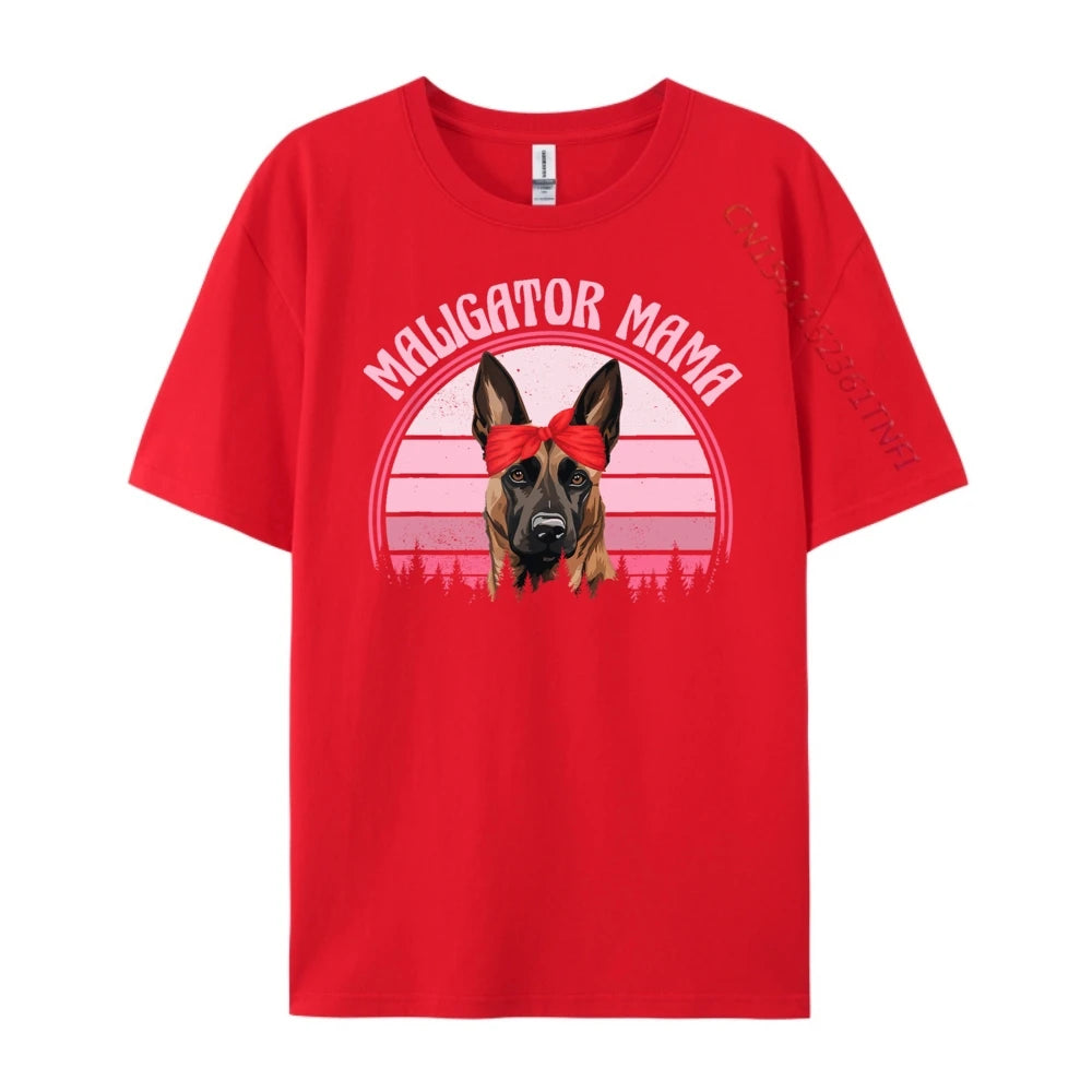 Women’s “Maligator Mama” Belgian Malinois Graphic T-Shirt: Short Sleeve Dog Lover Top