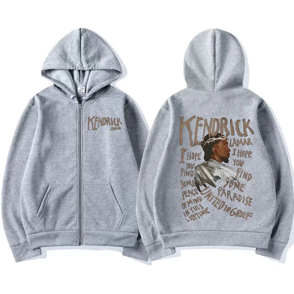 Unisex Kendrick Lamar Graphic Hoodie: Long Sleeve Hip Hop Streetwear with Back Print
