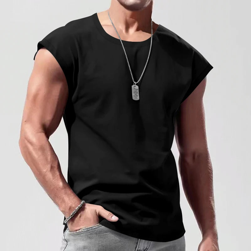 Men’s Sleeveless Summer Sports Tank Top – Casual Loose Fit, Lightweight & Breathable Vest for Training or Leisure