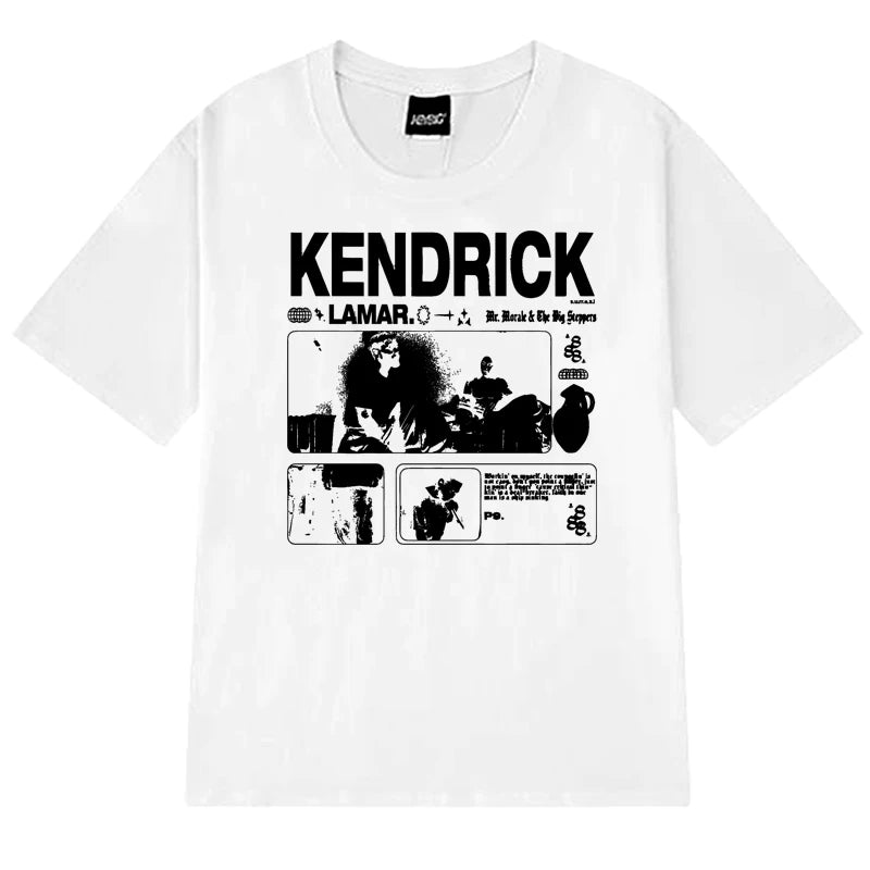 Men’s Kendrick Lamar Graphic T-Shirt: Short Sleeve Hip Hop Streetwear Concert Tee