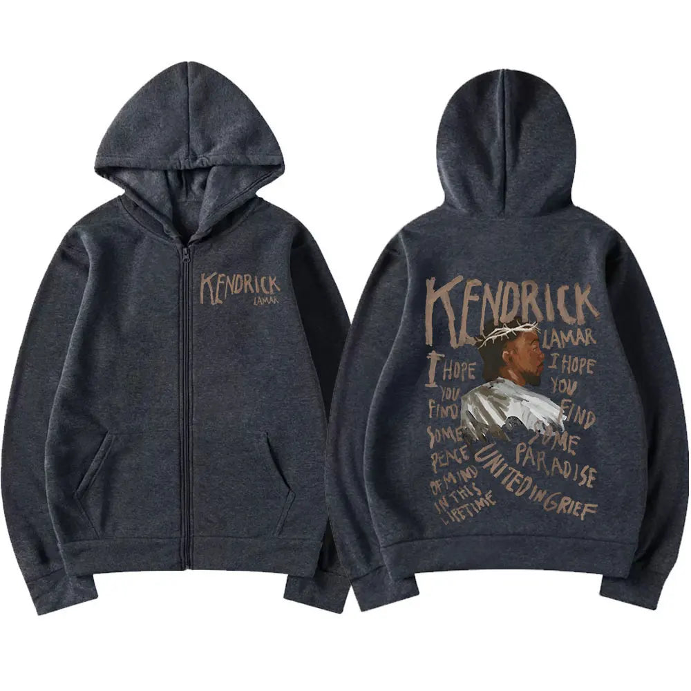 Unisex Kendrick Lamar Graphic Hoodie: Long Sleeve Hip Hop Streetwear with Back Print