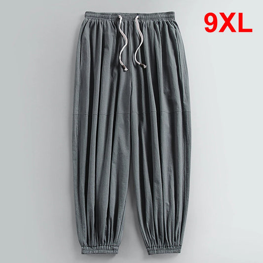 Men’s Plus Size Lightweight Jogger Pants: Casual Drawstring Trousers with Elastic Cuffs