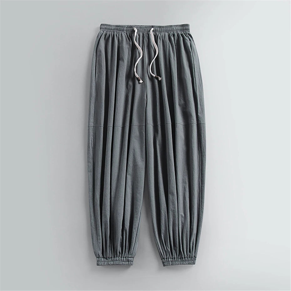 Men’s Plus Size Lightweight Jogger Pants: Casual Drawstring Trousers with Elastic Cuffs