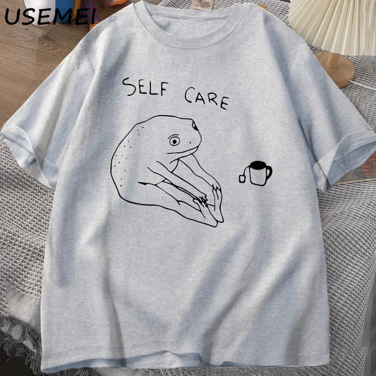 Funny Frog Self-Care T-Shirt: A Wholesome Blend of Retro Vibes and Cottagecore Comfort