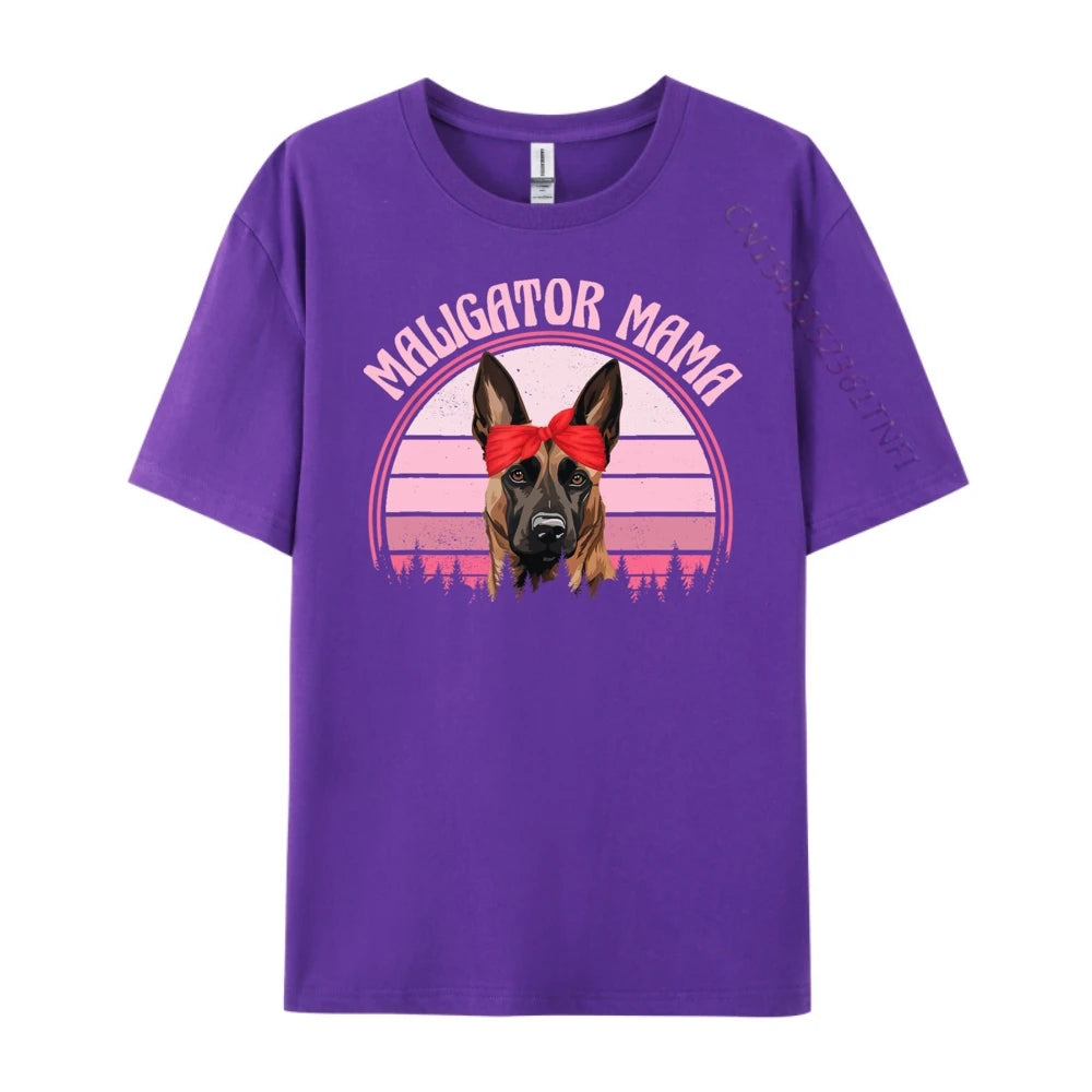 Women’s “Maligator Mama” Belgian Malinois Graphic T-Shirt: Short Sleeve Dog Lover Top