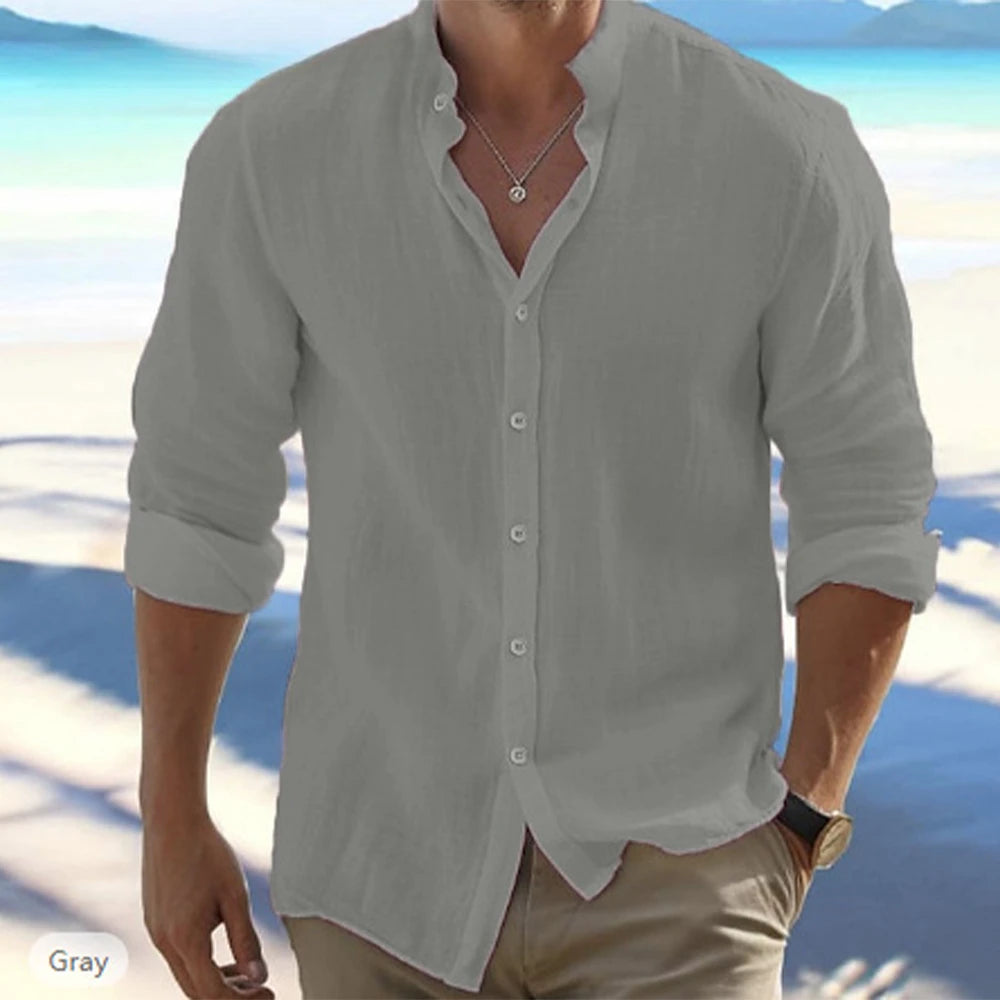 Lightweight Long Sleeve Henley Shirt for Men: A Smart-Casual Staple for Year-Round Streetwear