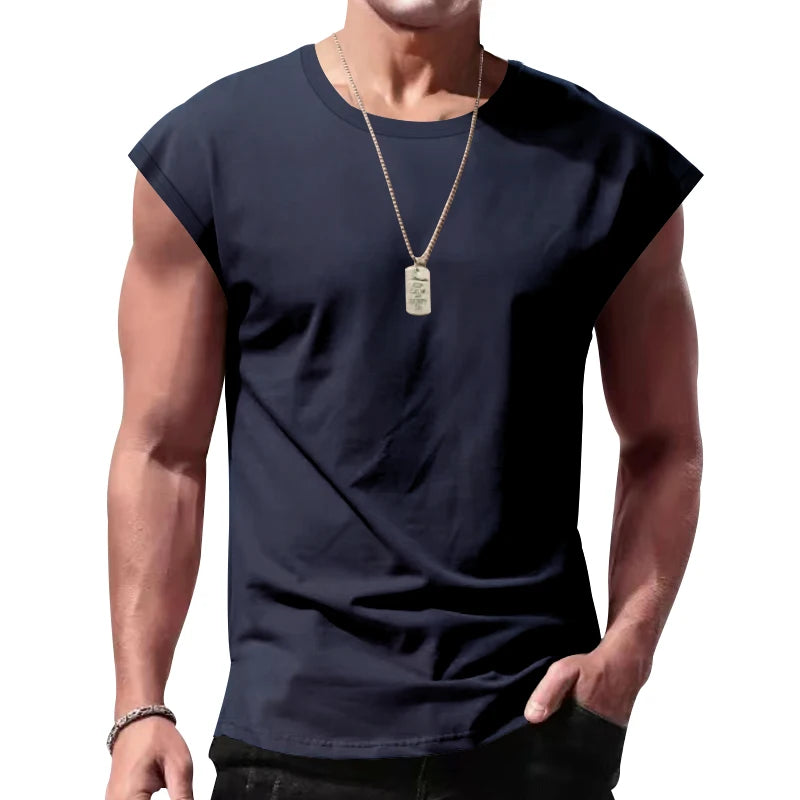 Men’s Sleeveless Summer Sports Tank Top – Casual Loose Fit, Lightweight & Breathable Vest for Training or Leisure