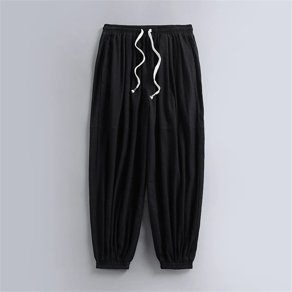 Men’s Plus Size Lightweight Jogger Pants: Casual Drawstring Trousers with Elastic Cuffs