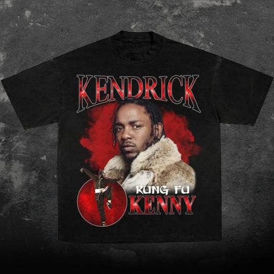 Men’s Kendrick Lamar “Kung Fu Kenny” Graphic T-Shirt: Short Sleeve Hip Hop Streetwear Top