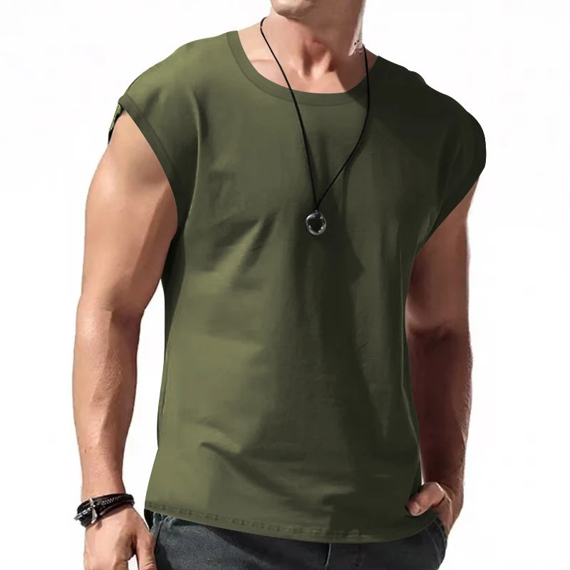 Men’s Sleeveless Summer Sports Tank Top – Casual Loose Fit, Lightweight & Breathable Vest for Training or Leisure