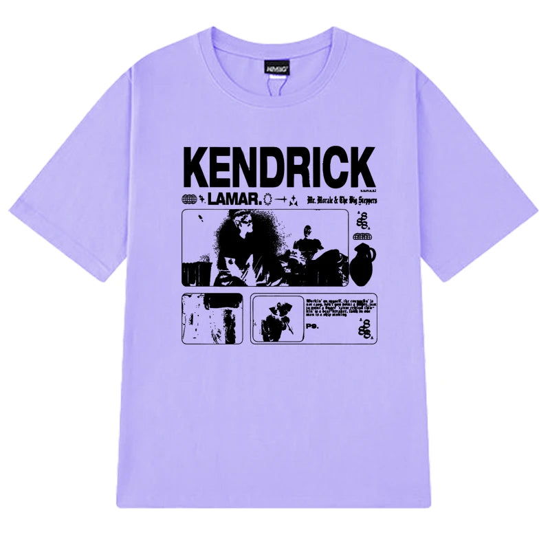 Men’s Kendrick Lamar Graphic T-Shirt: Short Sleeve Hip Hop Streetwear Concert Tee