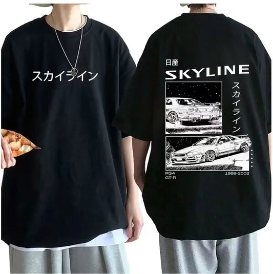 Men’s Oversized JDM Anime T-Shirt: A Bold Fusion of Streetwear Style and Japanese Drift Culture