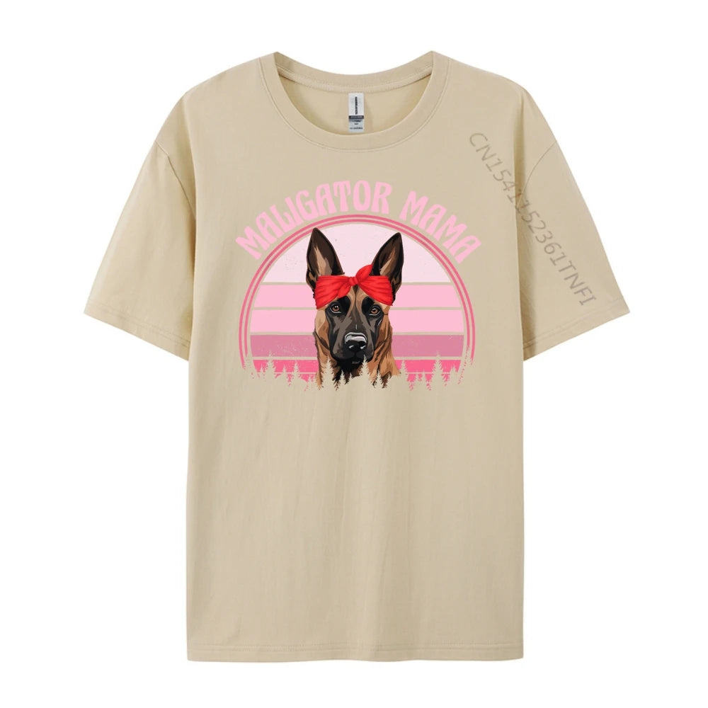 Women’s “Maligator Mama” Belgian Malinois Graphic T-Shirt: Short Sleeve Dog Lover Top