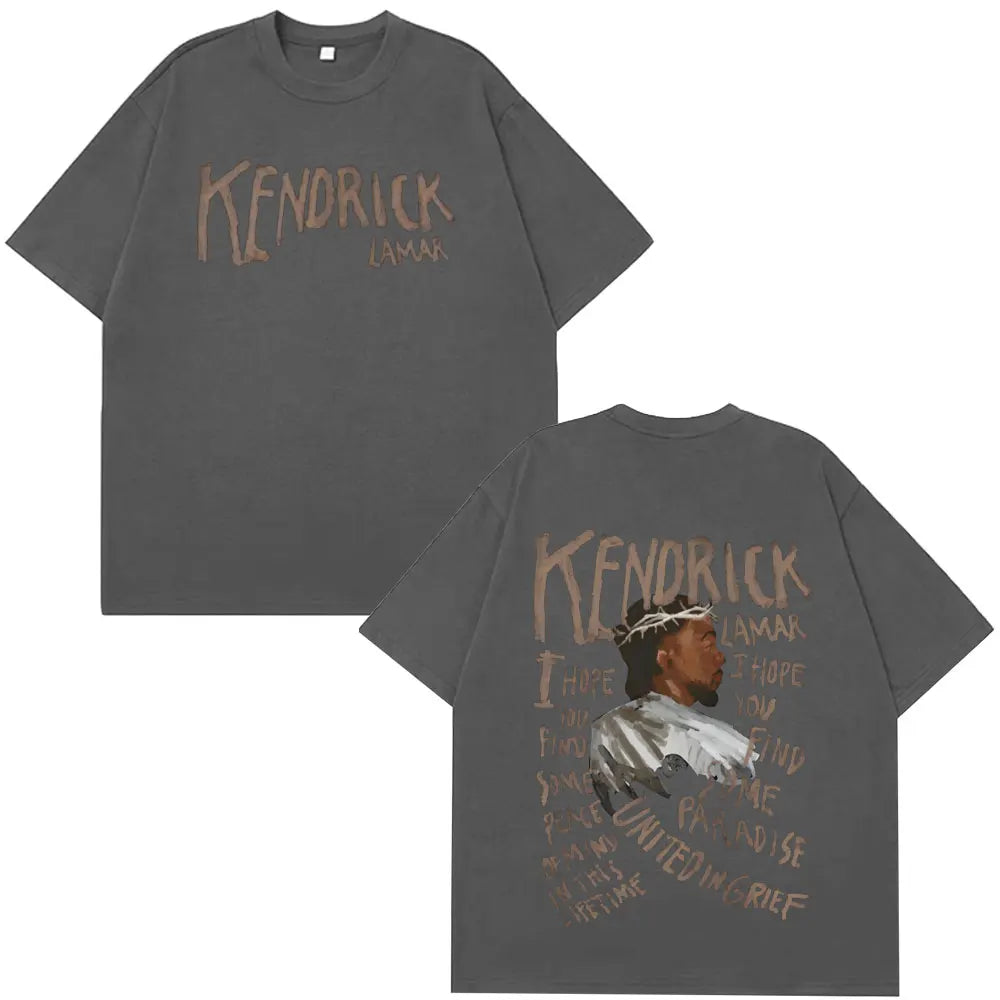 Men’s Kendrick Lamar “United in Grief” Graphic T-Shirt: Short Sleeve Hip Hop Streetwear Tee