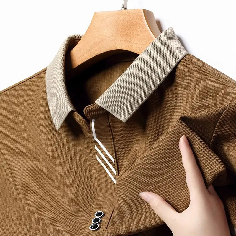 Men’s Two-Tone Polo Shirt: Short Sleeve Casual Top with Contrast Collar