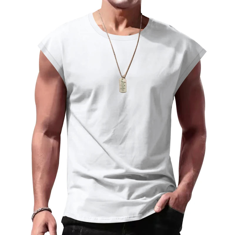 Men’s Sleeveless Summer Sports Tank Top – Casual Loose Fit, Lightweight & Breathable Vest for Training or Leisure