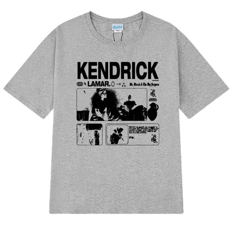 Men’s Kendrick Lamar Graphic T-Shirt: Short Sleeve Hip Hop Streetwear Concert Tee