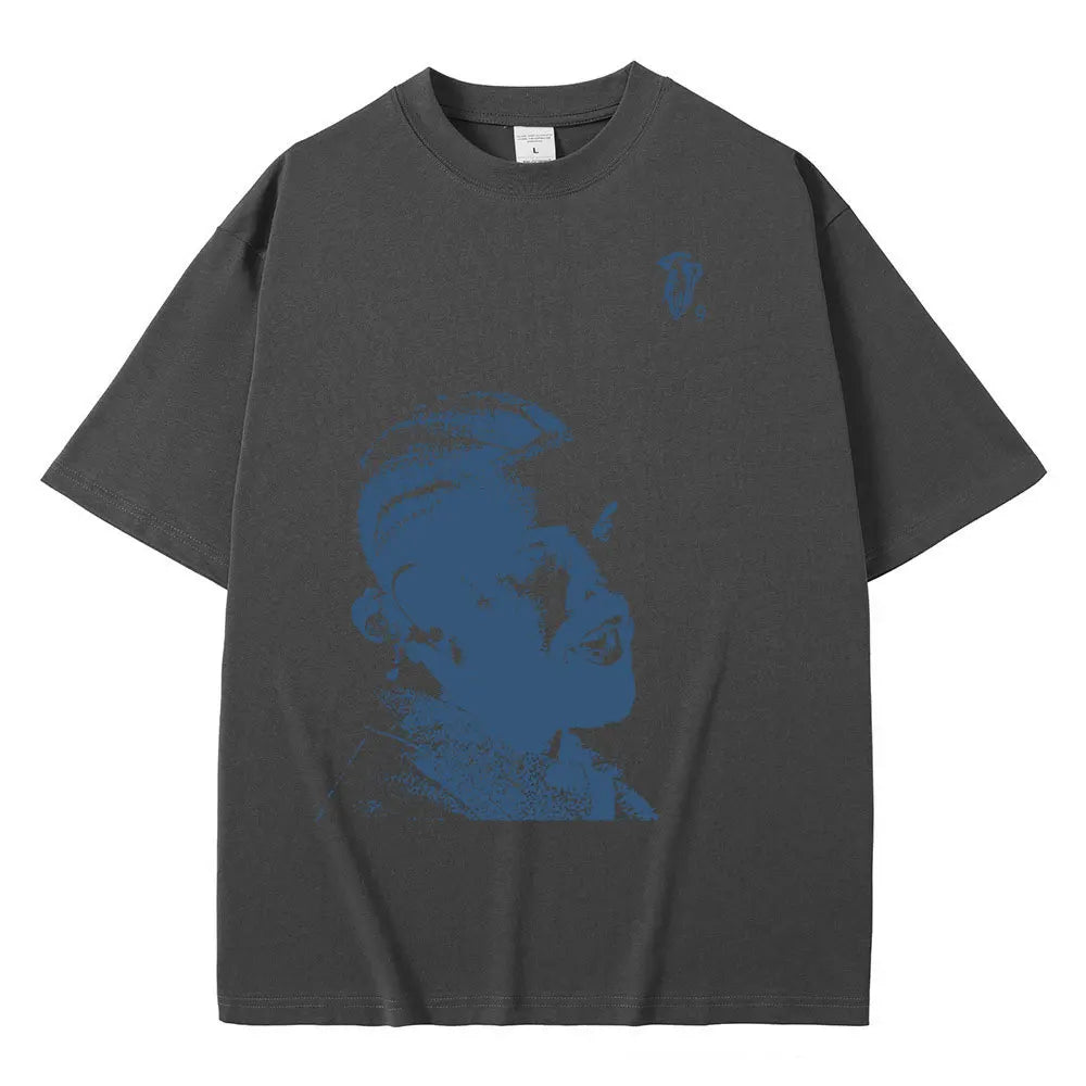 Vintage Rapper Drake Portrait Graphic T Shirt Mens Fashion Hip Hop Short Sleeve 100% Cotton Oversized T-Shirts Streetwear Unisex