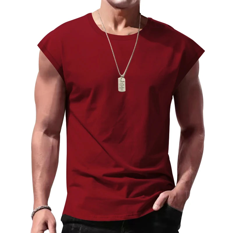 Men’s Sleeveless Summer Sports Tank Top – Casual Loose Fit, Lightweight & Breathable Vest for Training or Leisure