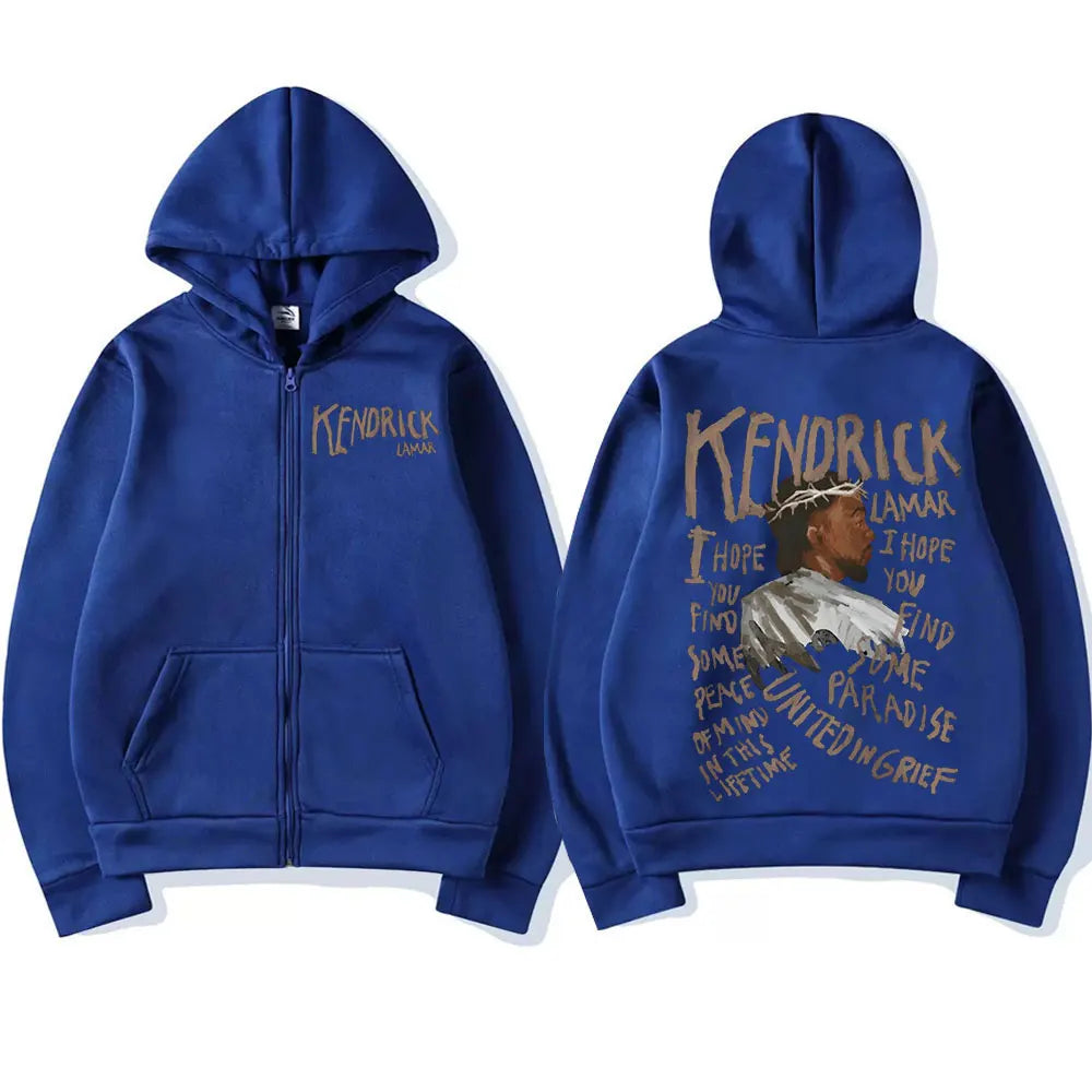 Unisex Kendrick Lamar Graphic Hoodie: Long Sleeve Hip Hop Streetwear with Back Print