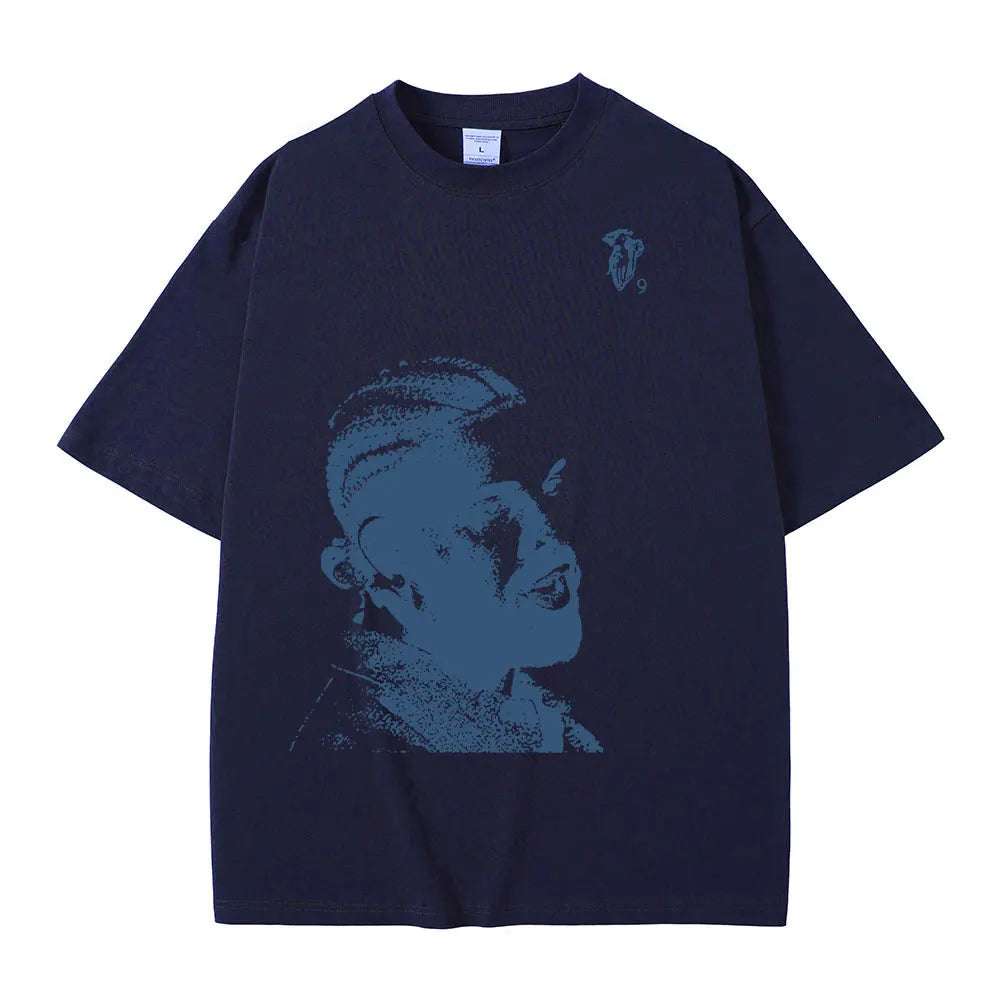 Vintage Rapper Drake Portrait Graphic T Shirt Mens Fashion Hip Hop Short Sleeve 100% Cotton Oversized T-Shirts Streetwear Unisex