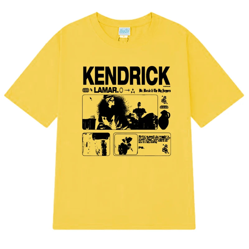 Men’s Kendrick Lamar Graphic T-Shirt: Short Sleeve Hip Hop Streetwear Concert Tee