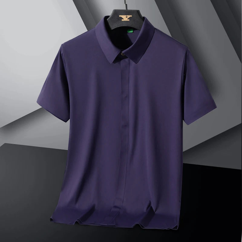 Men’s Light Green Short Sleeve Button-Up Shirt: Casual Summer Top with Classic Collar