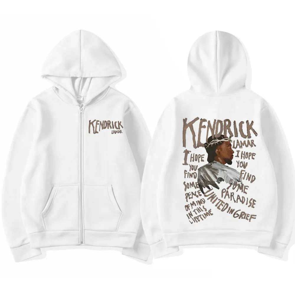 Unisex Kendrick Lamar Graphic Hoodie: Long Sleeve Hip Hop Streetwear with Back Print