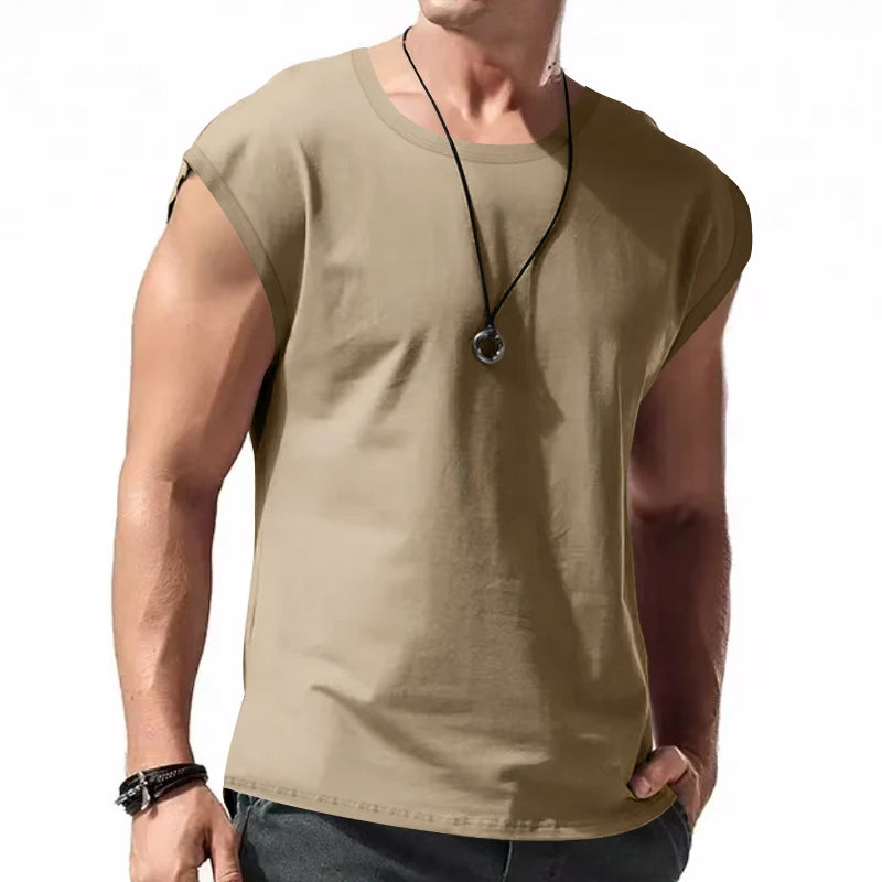Men’s Sleeveless Summer Sports Tank Top – Casual Loose Fit, Lightweight & Breathable Vest for Training or Leisure