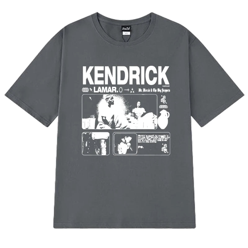 Men’s Kendrick Lamar Graphic T-Shirt: Short Sleeve Hip Hop Streetwear Concert Tee